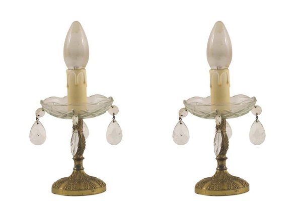 Antique Gilt Bronze Lamps with 