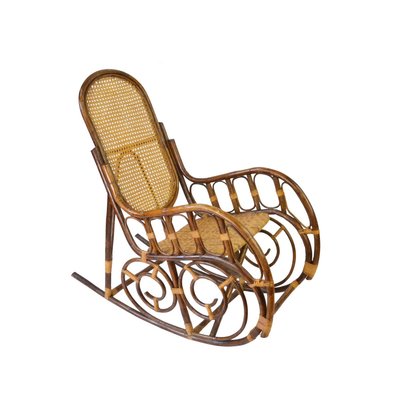 Mid Century Rattan Rocking Chair 1960s For Sale At Pamono