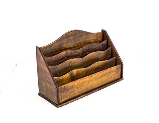 Antique Wooden Letter Tray 1920s For, Vintage Wooden Desk Tidy
