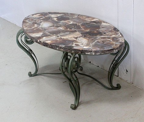 Marble and wrought iron coffee table discount