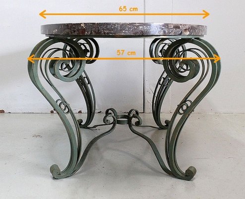 Marble And Wrought Iron Coffee Table 1950 For Sale At Pamono