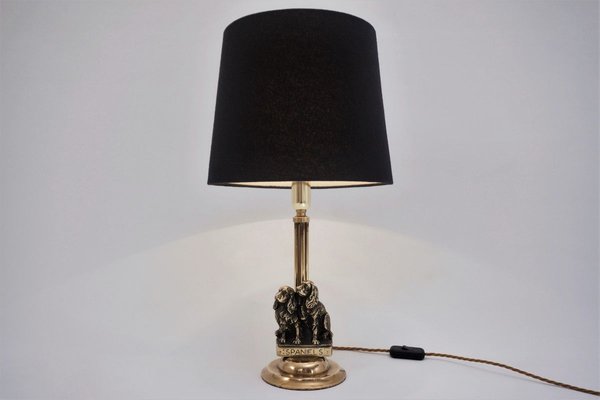 Assert kosten Verrast zijn Vintage English Art Deco Brass Dog Table Lamp, 1890s for sale at Pamono
