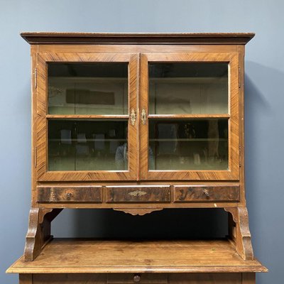 Antique pine hutch 2024 with glass doors
