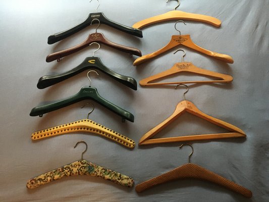 50s vintage wood hanger made in usa 5本 Vintage Wood Hangers, Vintage Suits/pants Hangers, Vintage