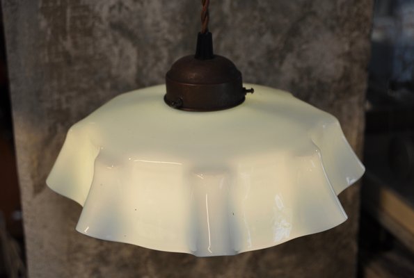 Ceiling Lamp With Ruffled Shade 1920s, Ruffled Lamp Shade Lighting
