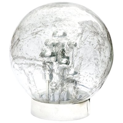 Smoked Bubble Glass Globe Table Lamp, Large White Glass Globe Table Lamp