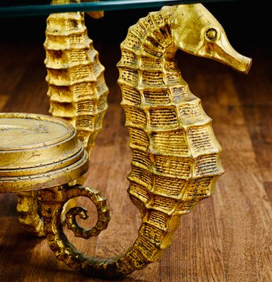 Gilded Four Seahorse Side Table From, Seahorse Console Table