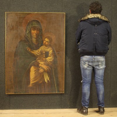 Virgen ventana 30x40cm Ilustración de Juan Ferrándiz impresa en lienzo Regalo Comunión y Bautizo Serie limitada y numerada 