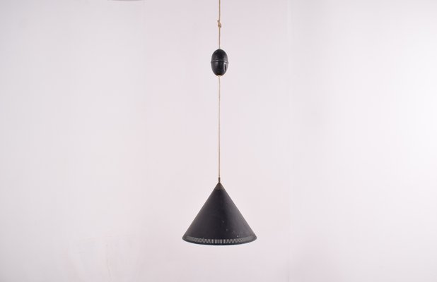 Black Cone Ceiling Lamp by Bent Karlby for Lyfa 1960s