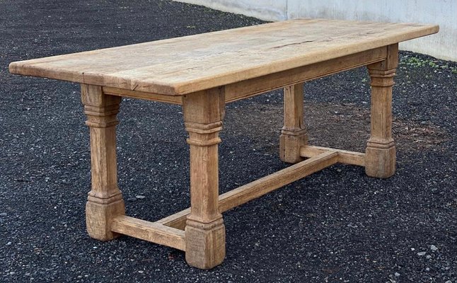 Large Antique French Bleached Oak, French Farm Tables