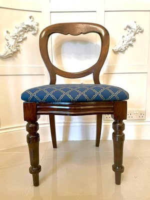 19th Century Antique Victorian Balloon Back Mahogany Dining Chairs Set of 6