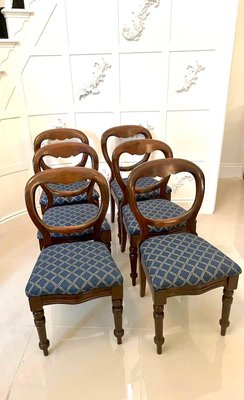 19th Century Antique Victorian Balloon Back Mahogany Dining Chairs