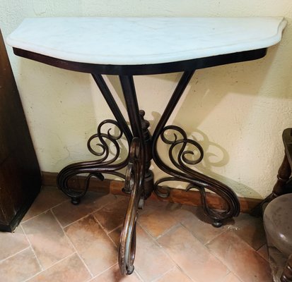 Antique Console Table With Marble Top, Antique Entry Table With Marble Top