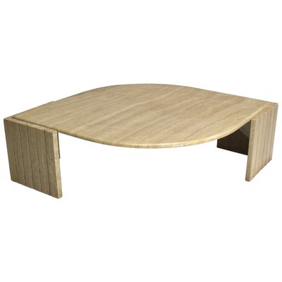 Coffee Table in Travertine by Roche Bobois France 1970s for sale