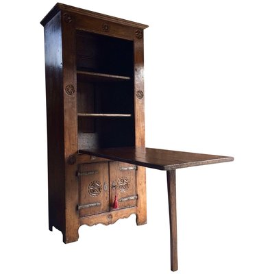 16th Century Dutch Solid Oak Cabinet Drop Down Table 1570s For 16th Century Dutch Solid Oak Cabinet Drop Down Table