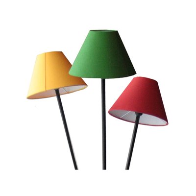 Italienische Mid Century Stehlampe In Rot Gelb Grun Schwarz Metall Kunstfasern 1950 Bei Pamono Kaufen