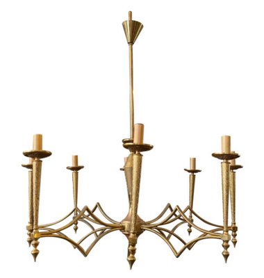 Mid century modern brass best sale chandelier