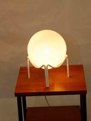 White Opaline Ball Table Lamp 1970s, Ball Table Lamp