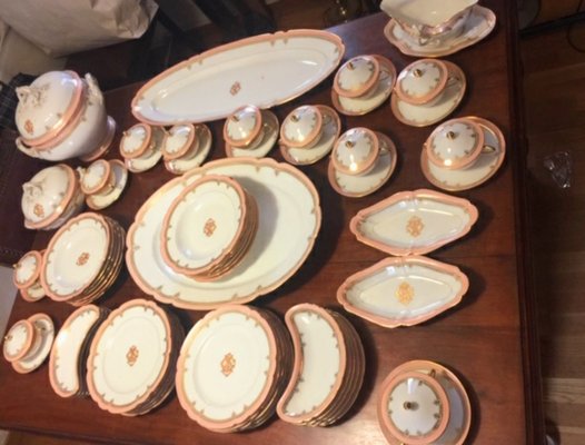 Vajilla antigua de porcelana de Vivinis Mace para Sevres. Juego de