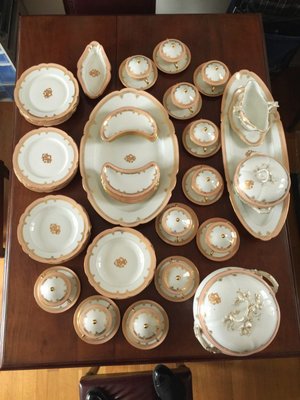 Antique Porcelain Tableware Set by Vivinis Mace for Sevres, Set of