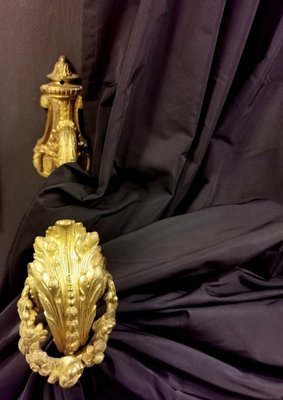 PAIRE DE GRANDES Embrasses Bronze XIXe Décor Au Ruban H 19 Cm EUR 289,90 - FR