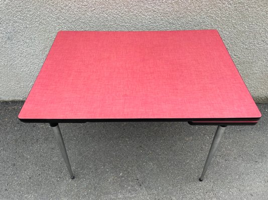 Extendable Red Formica Dining Table 1950s for sale at Pamono