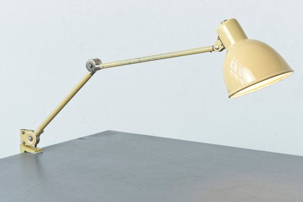Swiss Cream Colored Clamp Table Lamp, Clamp Table Lamp