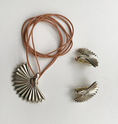 Vintage Silver Earrings \u0026 Pendant Set 