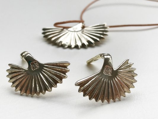 Vintage Silver Earrings \u0026 Pendant Set 