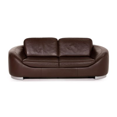 Dark Brown Leather Sofa By Ewald, Dark Chocolate Leather Sofa