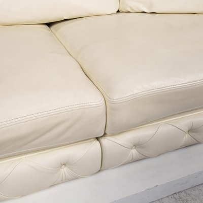 Nieri Cream Leather Sofa For At Pamono, Cream Colored Leather Sofas