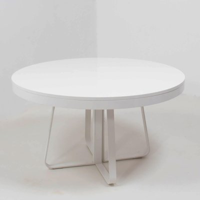 Ava White Round Extendable Dining Table, White Round Extendable Dining Table And Chairs