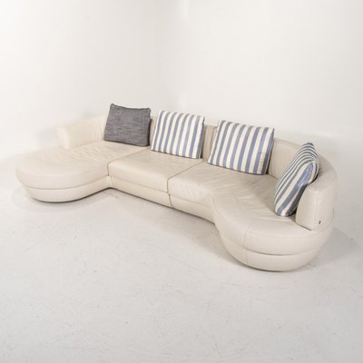Natuzzi White Leather Corner Sofa For, White And Black Leather Corner Sofa