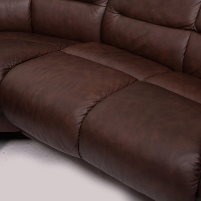 Oslo Brown Leather Corner Sofa From, Brown Leather And Fabric Corner Sofa