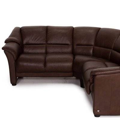 Oslo Brown Leather Corner Sofa From, Corner Leather Chair