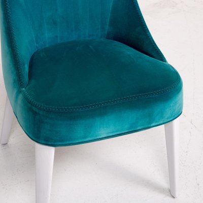 Maxalto Turquoise Velvet Chair From B, Turquoise Chairs Leather