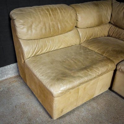 Vintage Leather Modular Corner Sofa From Laauser 1970s Set Of 4 For At Pamono Vintage Leather Modular Corner Sofa, How To Cover Torn Sofa