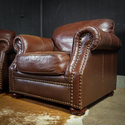 Large Vintage Leather Chair For At, Distressed Leather Chair