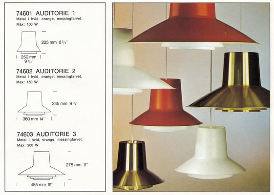 Vintage Danish Auditorie Pendant Lamp by Svend Middelboe for
