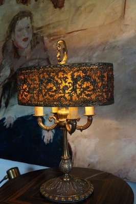 Antique French Bronze Table Lamp Circa 1910