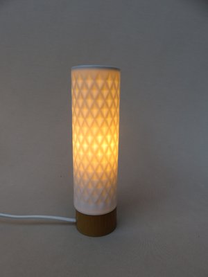 Small Minimalist Wooden Table Lamps, Small Cylindrical Glass Lamp Shades For Table Lamps