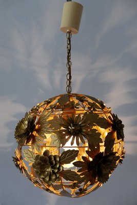 Gilt Metal Fl Pendant Lamp 1960s, Metal Flower Hanging Lamp