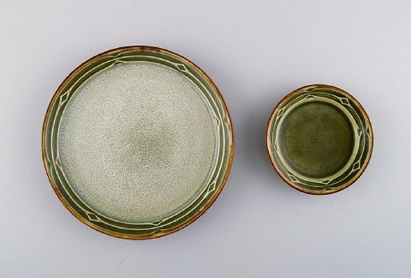 Jens H. Quistgaard für Bing and Grndahl, Relief-Teeservice aus glasiertem Steing