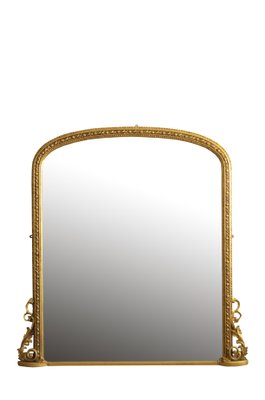 Large Gilt Overmantle Mirror 1800s For, Antique Brass Mantle Mirror