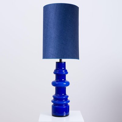 Table Lamps From Holmegaard With New, Blue Table Lamp Shades Only