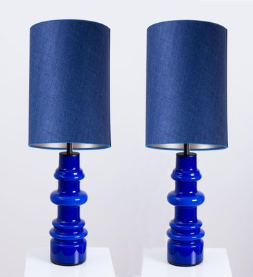 Table Lamps From Holmegaard With New Silk Custom Made Lampshades René Houben Set Of 2 For At Pamono Table Lamps From Holmegaard With New, Blue Lamp Shades For Floor Lamps