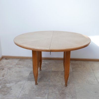 Vintage Round Oak Extendable Dining Table By Guillerme Et Chambron For At Pamono Vintage Round Oak Extendable Dining, Vintage Round Kitchen Table And Chairs