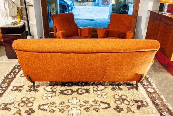Italienisches Vintage Sofa in Orange 1950er