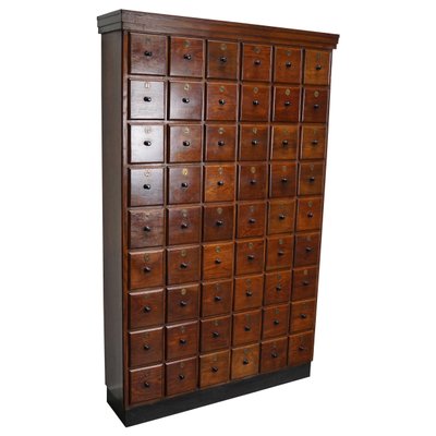 Large Dutch Oak Apothecary Cabinet 1920s