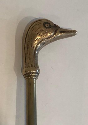 Noclassical Brass Duck Heads, France, 1970s, Set of 5 for sale at Pamono